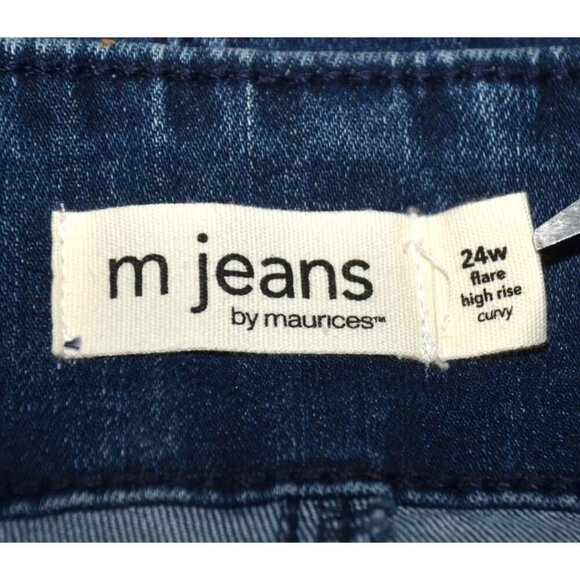 Maurices Women's Plus 24W Super Highrise Flare Leg Jeans Stretch Denim Casual Co - Picture 8 of 10